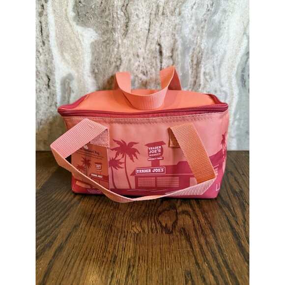 Trader Joe's Bag PEACH Mini Insulated Lunch Tote Bag NEW Quick Shipping - Picture 7 of 7